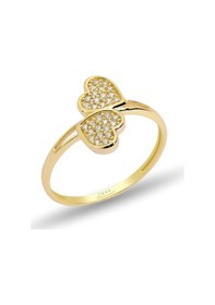 Resim Çgk Kuyumculuk Kalpli Altın Yüzük Yaldız 