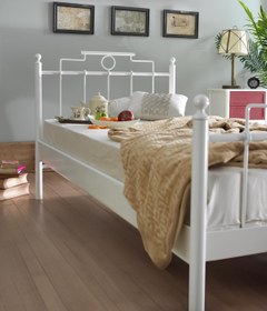 Resim Unimet Hatkus Tek Kişilik Ferforje Metal Karyola-beyaz (AHŞAP LATALI) 