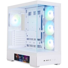 Resim Zalman P40 Ds Whıte Atx Mıd Tower Beyaz Kasa 2 X Usb 3.0, 1 X Usb Type-c,1 X Mikrofon, 1 X Kulaklık, 4x 120mm Argb Fan 