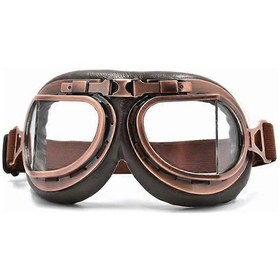 Resim Retro Motosiklet Gözlükleri Vintage Kask Güneş Gözlükleri Yürüyüş Kayak Gözlükleri Şeffaf Lensler 