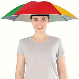 Resim Kamp ve Balıkçılık için Uygun Şapka Şemsiye, Elastik Bandlı Şapka Şemsiye, UV Koruma Şapka 