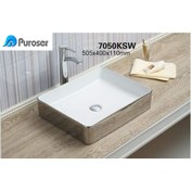 Resim PUROSER Likya Gümüş Tezgah Üstü Çanak Lavabo 