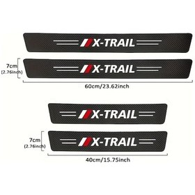 Resim Cloudstore Nissan X-trail Ön Arka Basamak Çıkış Sticker Koruma Seti 4 Parça 