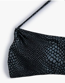 Resim Koton Boyundan Bağlamalı Bikini Üstü Yılan Derisi Desenli Siyah Desenli 4sak10066mm Siyah 