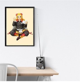 Resim Demon Slayer Anime Rengoku Onigiri Duvar Posteri - Çerçevesiz - 15x21 