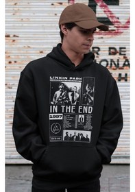 Resim Sevbano Linkin Park In The End Rock Metal Baskılı Unisex Oversize Müzik G Siyah 