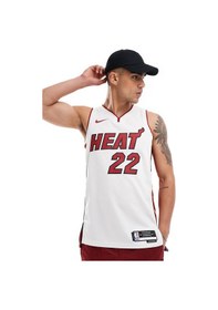 Resim Nike Dri Fit Miami Heat Association Edition Mens Basketball Jersey Butler Basketbol Forması Beyaz Beyaz 