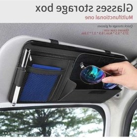 Resim Novahub Araba Organizatörü Güneşlik Klip Deri Saklama Kutusu Kalem Kart Bilet Güneş Gözlüğü Klip Çanta Araba Aksesuarları 