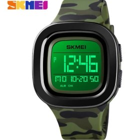 Resim Hanyang Yeşil Camo Skmeı Rahat Spor Saatler Erkekler Moda Büyük Dijital LED Elektronik Saat Su Geçirmez Chrono Adam Askeri Saat Relogio Masculino (Yurt Dışından) 