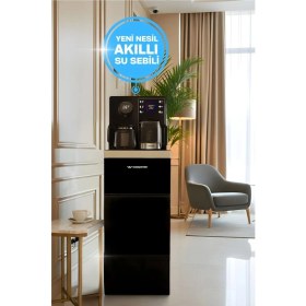 Resim Wasspender Akıllı Su Sebili Gizli Damacanalı Sıcak Soğuk Ilık Su Çay Kahve Makinesi Dokunmatik Ekran 
