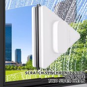 Resim Çift Taraflı Pencere Temizleme Aracı - Manual Squeegee ile Çizik-Güvenli Tasarım, Tek Silme İki Taraflı Temiz Pencere, Cam Yüzeyleri, Oturma Odası, Yatak Odası, Banyo, Veranda ve Mutfak, Pencere Temizleme Aracı, Modern Estetik, Dayanıklı Plastik 