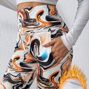 Resim Kadın Yüksek Belli Termal Tayt - Baskılı Kalın Kışlık Pantolon, Kaymaz Tutuşlu, Sıkı Kesim Soğuk Hava Pantolonu, Günlük ve Resmi Kıyafetler İçin - Sonbahar/Kış Mevsimleri İçin Sıcak Pantolon, Kışlık Tayt, Soğuk Hava Giyim 