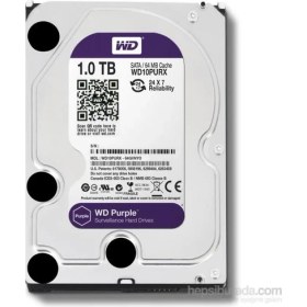 Resim Nusrat Bilişim 1 Tb Wd 3.5 Purple Sata3 5400RPM 64MB 7/24 Guvenlık WD10PURZ (3 Yıl Resmı Dıst Garantılı) 