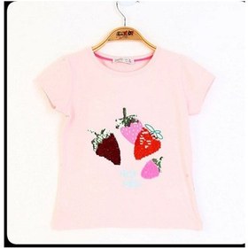 Resim Toontoy Kids Toontoy Kız Çocuk Pullu Çiçek Nakışlı Tişört Açık Pudra 