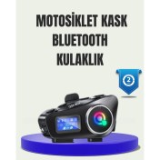 Resim Depomix IP65 Suya Dalı Kask Bluetooth Kulaklık LCD Ekranlı 