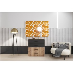 Resim Avvio Latre Serisi 4 Çekmeceli Şifonyer Antrasit Gri Ceviz 