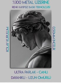Resim Mitolojik Tanrı Heykeli - Sanatsal Metal Baskı Duvar Tablosu 