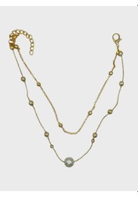 Resim Arnes Jewelry Çelik Dorikalı İncili Halhal Ar588nes Gold 