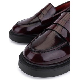 Resim Tamer Tanca Kadın Hakiki Deri Bordo Loafer Ayakkabı 1164 5000 Bn Ayk Sk25-26 Bordo Acma Bordo 