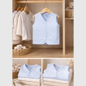 Resim Angeltouch %100 Pamuk Kız Erkek Bebek Yelek Raporlu Basic 