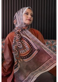 Resim Afvente Geometrik Desen Bej Soft Pamuk Şal Çok Renkli 