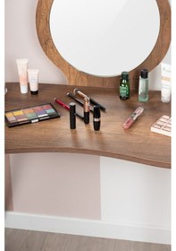 Resim Makyaj Masası Aynalı Makyaj Masası Kahverengi Şifonyer Rose 