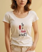 Resim Be a bloody activist! Geniş Yaka Tişört 