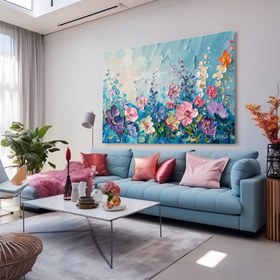 Resim Çiçek Bahçesindeki Bir Gün - 120x80 ( Çok Satan ) 