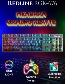 Resim Redline ışıklı Rgk-676 Rgb Sessiz Gaming Klavye – Ergonomik Tasarım, Multimedya Kısayolları, Türkçe Q 