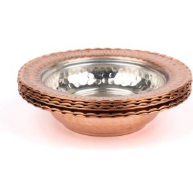 Resim Zinnun Bakır Tabak Kahvaltılık Çerezlik Seti 6'lı 11.5 cm 