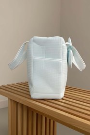 Resim Mavi Ayıcık Fiyonklu Anne Bebek Bakım Çantası 