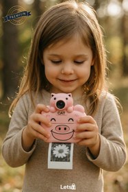Resim Letsii Pembe Renk Kameralı Fotoğraf Yazıcısı 1080P Eğlenceli Çocuk Cihazı 