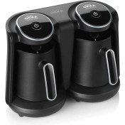 Resim Yüksek Performanslı 880W Çift Cezveli Taşmayı Önleyen Kahve Makinesi Siyah 