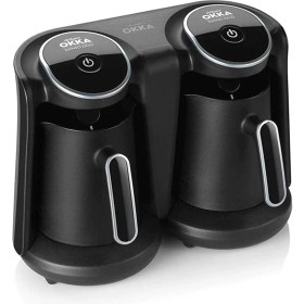 Resim Yüksek Performanslı 880W Çift Cezveli Taşmayı Önleyen Kahve Makinesi Siyah 