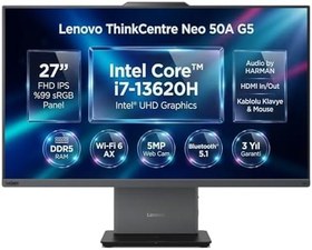 Resim Lenovo ThinkCentre Neo 50A G5 Intel Core i7-13620H 24GB 1TB SSD 27" FHD Freedos All In One Bilgisayar 12SAA01WTR 004 
