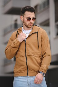 Resim Antonin Bel ve Kol Lastikli Slim Fit Erkek Mevsimlik Mont Yağmurluk - SIYAH / L 