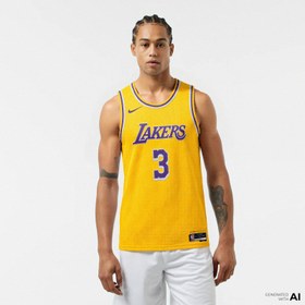 Resim Nike Los Angeles Lakers Dri-Fit NBA Erkek Sarı Basketbol Forması 