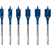 Resim Lidyahan Store 6 x Expert Self Cut Speed Yassı Freze Matkap Seti (Yumuşak Ahşap, Sunta, Çap 14 – 24 Mm, Profesyonel Aksesuar, Matkap/tornavida) 