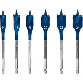 Resim Lidyahan Store 6 x Expert Self Cut Speed Yassı Freze Matkap Seti (Yumuşak Ahşap, Sunta, Çap 14 – 24 Mm, Profesyonel Aksesuar, Matkap/tornavida) 