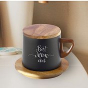 Resim HippoDeco Ahşap Altlıklı Çelik Termos Bardak 250 ml Kapasiteli Annelere Özel Kazıma Desenli Termos-best Mom 