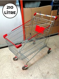 Resim Özfiliz Mağaza Ekipmanları Metal Market Arabası Sepetli Bebe Pusetli 100 litre 150 litre 210 litre Market Taşıma Arabası 