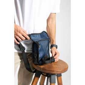 Resim Kasva Deri Impertex Suya Dayanıklı Kumaş Bacak Çantası, Motorsiklet Kuryelere Uygun Bel Bacak Çantası 