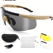 Resim Willowhaven Khaki Yuedıo Tr90 Spor Gözlüğü 3 Değiştirilebilir Lens Kasa 