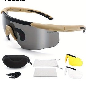 Resim Willowhaven Khaki Yuedıo Tr90 Spor Gözlüğü 3 Değiştirilebilir Lens Kasa 