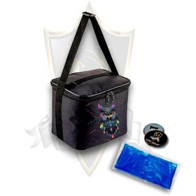 Resim Yalıtımlı Buzluk Termos Çanta Baykuş Siyah 