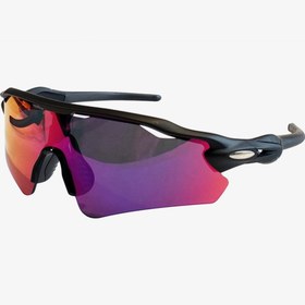 Resim Anti Rüzgar Bisikletçi Gözlüğü - Siyah Çerçeve-Mor 
