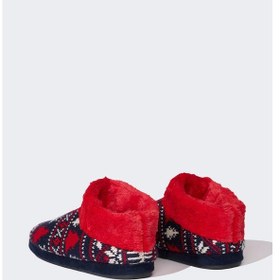 Resim DeFacto Kadın Yılbaşı Temalı Geyik Temalı Pelüş Ev Botu B1781AX24WNNV100 Lacivert 