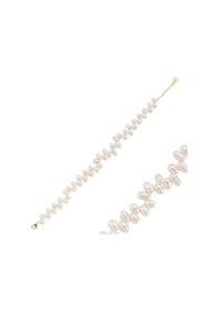 Resim 5,5 Mm Barok Doğal İnci Bileklik 23 Cm / Sarı Sarı Sarı Altın 
