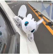 Resim Yaleker Eşsiz Araç Aksesuarı: Uçan Ejderha Tavan Süsü, 35cm Beyaz Tüylü Oyuncağı İle Otomobilinizi Kişiselleştirin 