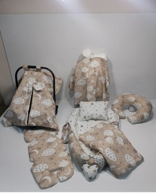 Resim Balamira Kahverengi Bulut Yıldızlı 7 Parça Babynest Seti 